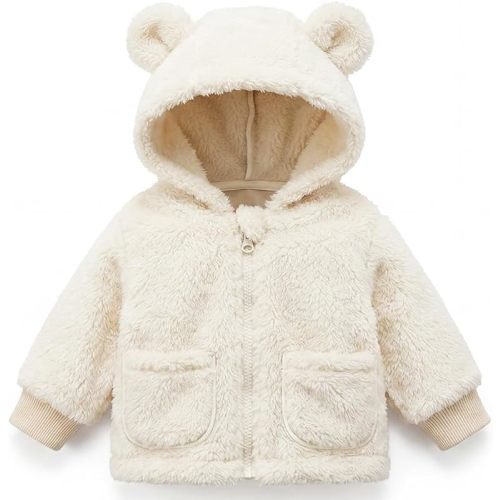 Baby Boys Girls Winter Jacket Coat 0-3 Years Old Fleece Bear Hooded Outerwear