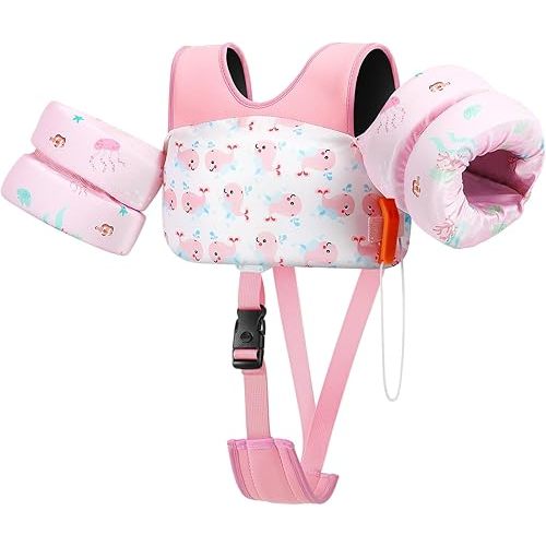 HeySplash Toddler Swim Vest, Toddler Floaties Fit 13-30 Lbs, Puddle Kids Jumper with Adjustable Strap, Pool Float Jacket Arm Floaties Baby Floatie Water Wing, Pool Sea Swimming Aid
