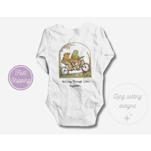 Frog and Toad Baby Onesie®, Storybook Toddler T-Shirt, Rolling Through Life with You Baby Bodysuit, Storybook Baby Onesie®, Baby Shower Gift