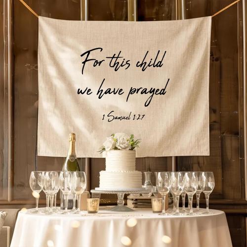 For This Child We Have Prayed Banner, 1 Samuel 1:27 Baptism Sign, Baby Baptism Decor, Christening Banner