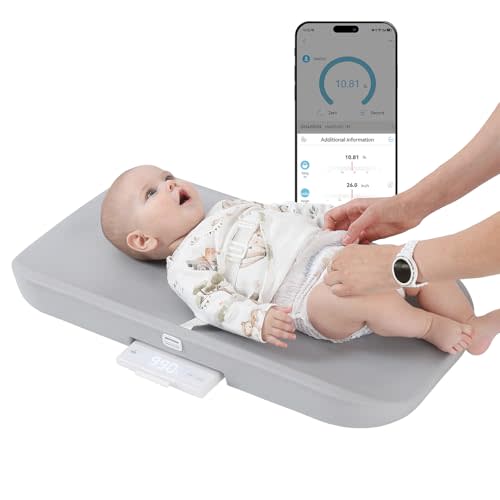 GROWNSY Smart Baby Scale, Cozy Baby Scale with Removable Safety Strap, Baby Ergonomic Design, Non-Slip, Comfortable,White