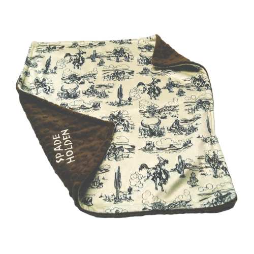 Western Baby Cowboy Blanket 26x35 No Boarder
