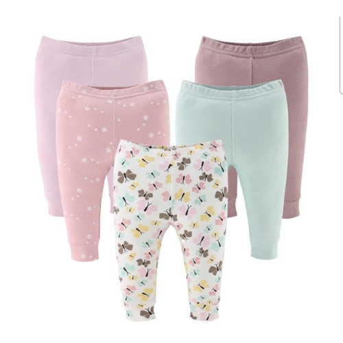 Butterfly Kisses Baby Pants, 5-Pack, Newborn to 24 Months