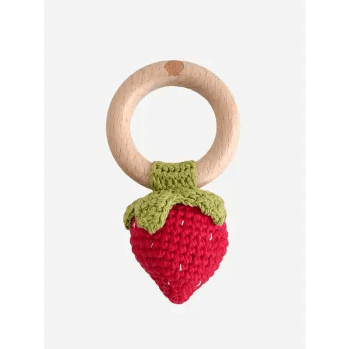 Strawberry Crochet Rattle Teether