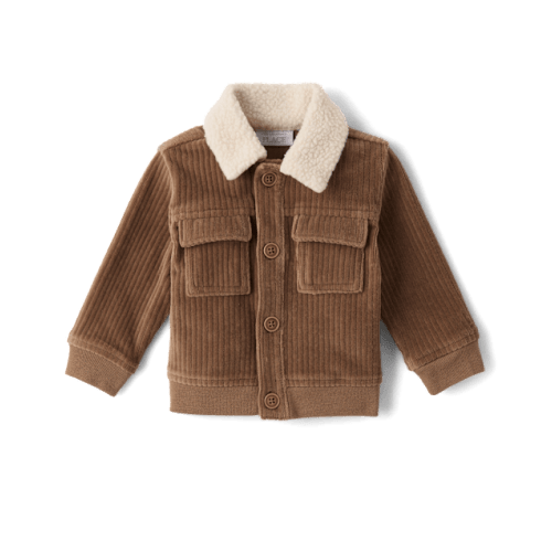 Baby Boys Faux Cord Utility Jacket - Brown