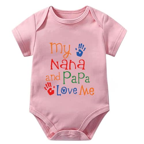 My Nana And Papa Love Me Newborn Outfit Short Sleeve Baby Clothes Infant Romper