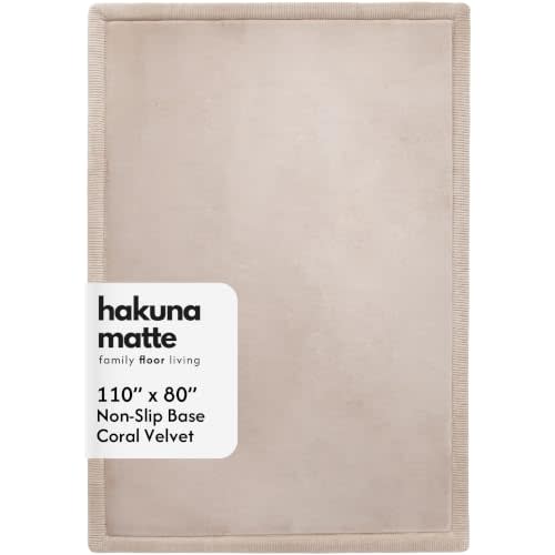 Hakuna Matte CloudSoft Baby Play Mat for Floor, Beige, 80" x 110" | High-density foam, OEKO-TEX 100 certified – Water-repellent, very easy to clean, non-slip design for a safe kids floor mat.