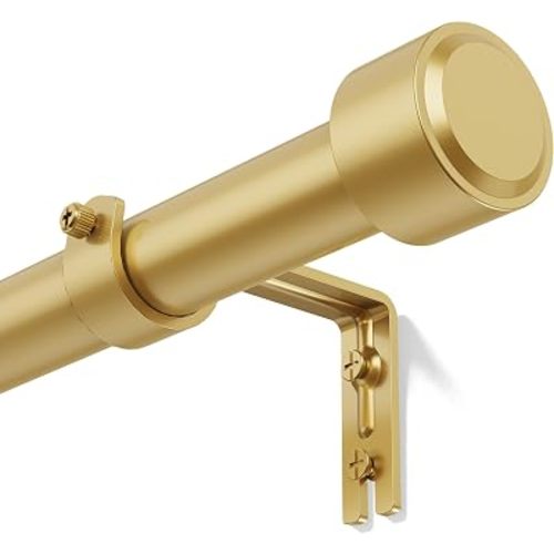 YaFex Gold Curtain Rod 32-86 Inch, Heavy Duty Adjustable 1 Inch Diameter