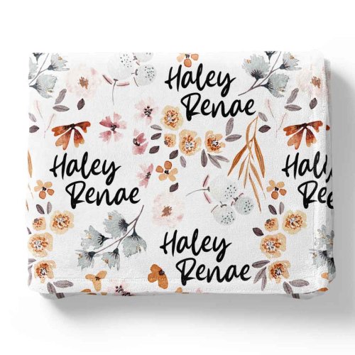 Lorelai's Floral Personalized Kids Blanket