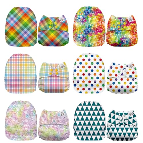 Mama Koala 1.0 Cloth Diapers for Babies, 6 Pack Pocket Shell Only (NO Inserts) - One Size Washable and Reusable Pocket Diapers for Newborns and Toddlers - 160038