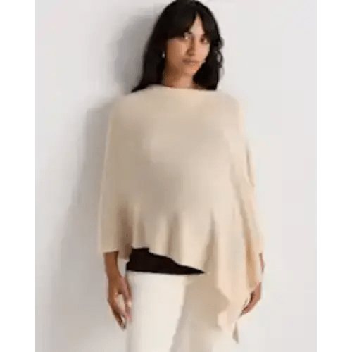 Lightweight Cotton Cashmere Nursing Shawl - Tan