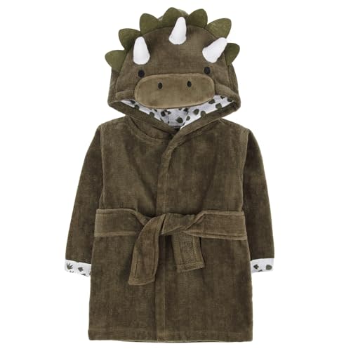 Baby Essentials Unisex Baby Plush Animal Face Bathrobe Hooded with Tie Closure for Newborns and Infants 0-9 Months