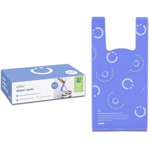 Ubbi Disposable Baby Diaper Sacks, Lavender Scented, 200 Count