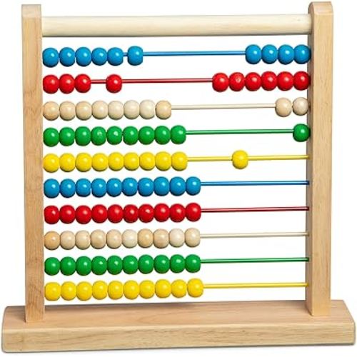 Melissa & Doug Abacus - Classic Wooden Educational Counting Toy With 100 Beads