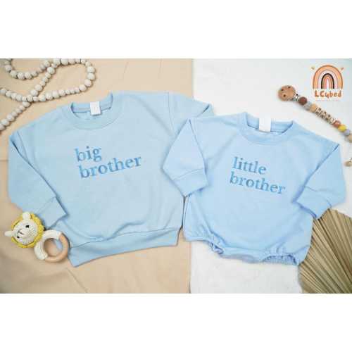Embroidered Big Brother Little Brother Matching Shirt, Big Bro Toddler Sweatshirt, Little Brother Shirt, Family Matching Hospital Outfits