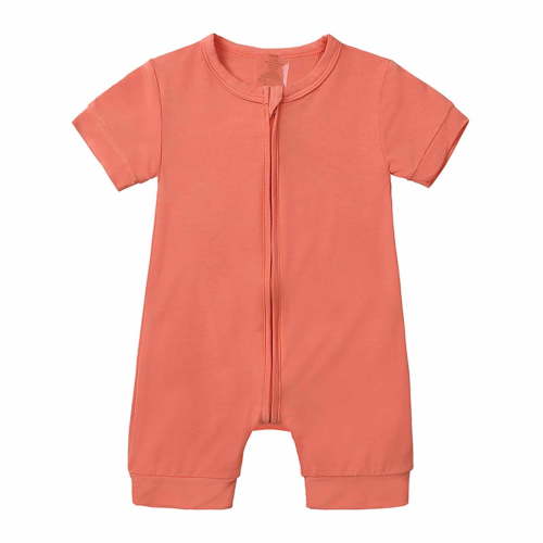 TFEOQRY Toddler Boys Girls Cotton Jumpsuit Soft Summer Rompers Newborn Toddler Baby Onesie Summer Sleeveless Zipper One-piece Bodysuit Orange