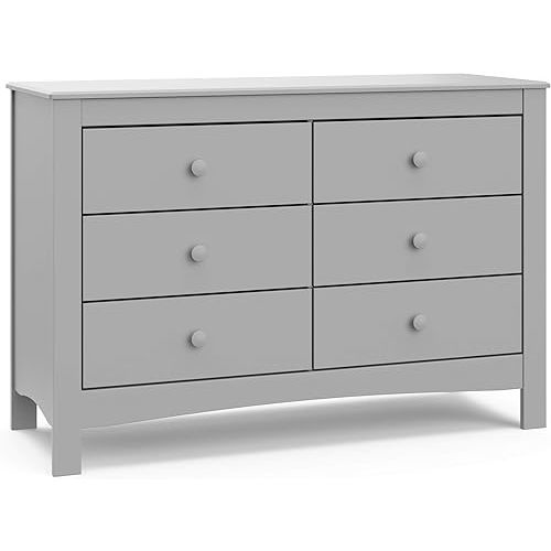 Graco Noah 6 Drawer Bedroom Dresser (Pebble Gray) – GREENGUARD Gold Certified Nursery Dresser for Kids Bedroom