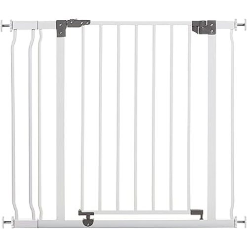 Dreambaby Liberty Walk Thru Baby Safety Gate Set - with 3.5inch Extension Panel - Fits 29.5-36.5inch Openings - Pressure Mounted Security Gates - White