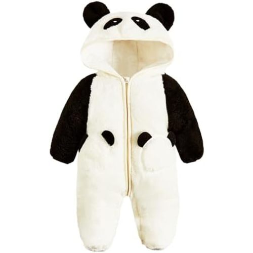 JiAmy Baby Snowsuit Newborn Girl Boy Fleece Outfits Baby Animals Hooded Winter Romper Jumpsuit Clothes