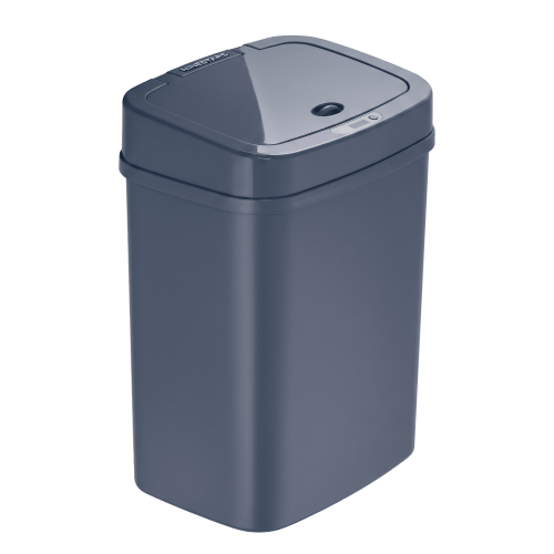 Nine Stars 3-Gallon Motion Sensor Automatic Bathroom Trash Can, Plastic, Washed Indigo