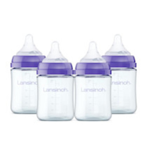 Lansinoh Glass Feeding Bottles - 5 oz, 4 ct