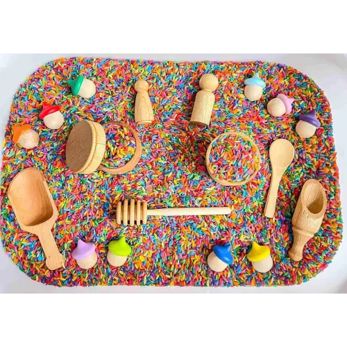 Rainbow Rice Starter Sensory Bin Set