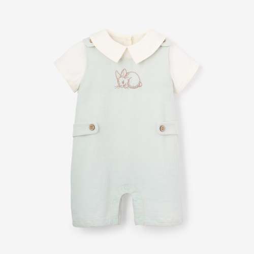 Bunny Embroidered Jon Jon – Elegant Baby