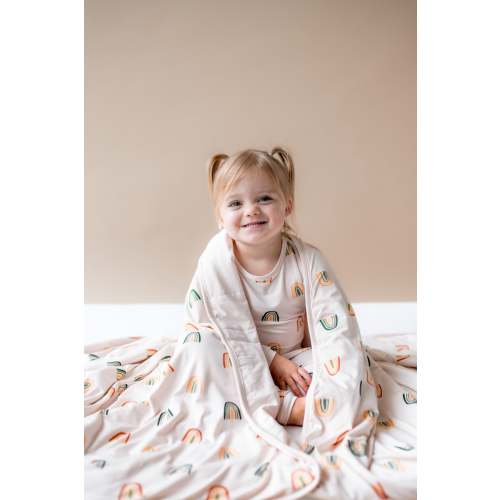 Toddler Blanket in Retro Rainbow 1.0
