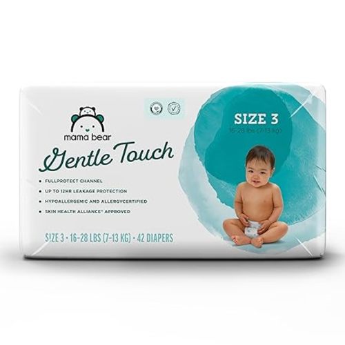Amazon Brand - Mama Bear Gentle Touch Diapers, Size 3, 42 Count