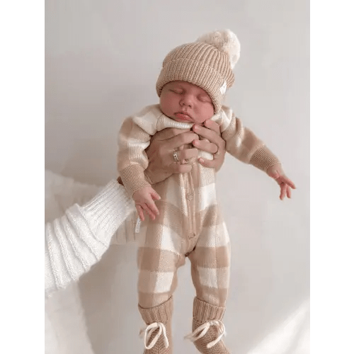 CLASSIC KNIT ROMPER GINGHAM