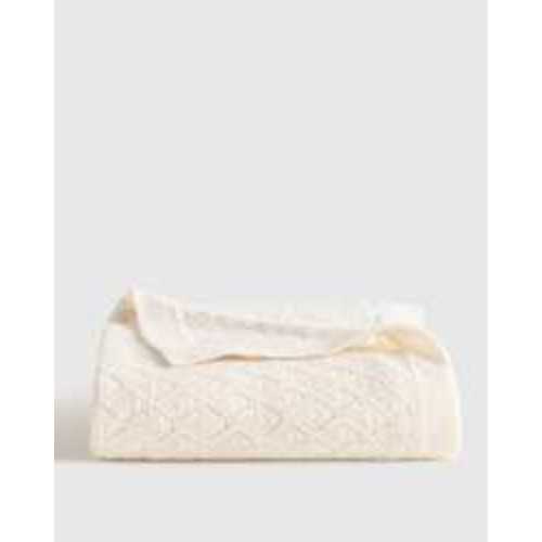 Washable Cashmere Pointelle Baby Blanket in Minimal Pink