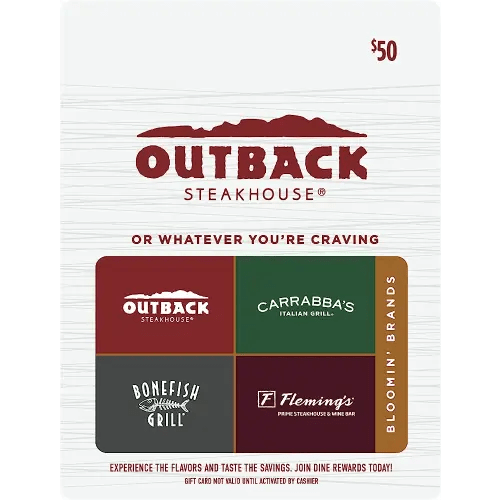 Bloomin’ Brands Outback Steakhouse Multibrand Restaurant Gift Card $50