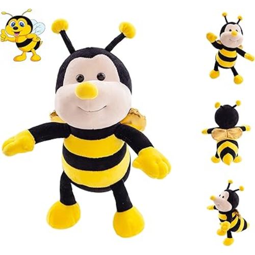 Cute Bumblebee Stuffed Animals Super Soft Yellow Bee Plush Toys Stuffed Honeybee Plushies Animal with Wings Honey Bee Plush Doll Animal Toy for Kids & Lovers 13 INCH