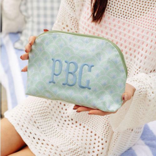 Embroidered Clear Coated Pouch