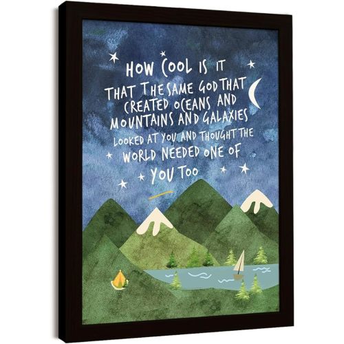 Wailozco Same God Creation Wall Art,Mountain Wall Art for Nursery Toddler Boy Room Wall Decor,Christian Kids Canvas Framed Poster Print,Adoption Gifts First Communion Gifts for Boys