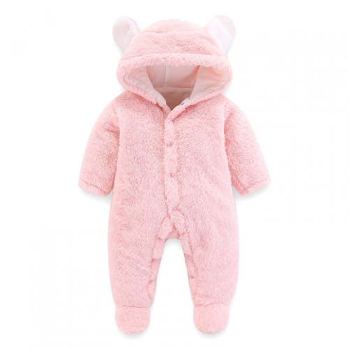 Gifts for Christmas Bidobibo Baby Winter Hooded Romper, Infant Toddler Boys Girls Warm Snowsuit Cute Ears Fleece Romper Long Sleeve Jumpsuit Overalls Outfit for 0-12 Months