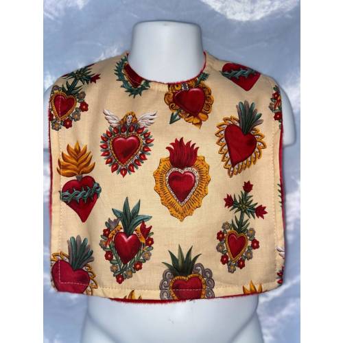 Sacred hearts tattoo baby bib