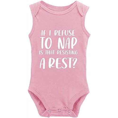 If I Refuse to Nap is That Resisting A Rest? - Funny Cute Infant Creeper, One-Piece Baby Bodysuit 0-24 Months