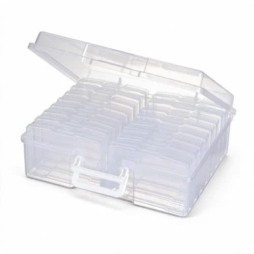 novelinks Photo Storage Box and 16 Inner 4" x 6" Photo Storage Containers | 1Pack Clear, Photo Albums 4x6 Pictures, Photo Organizers and Storage, Card Game Storage, Task Boxes for Special Education