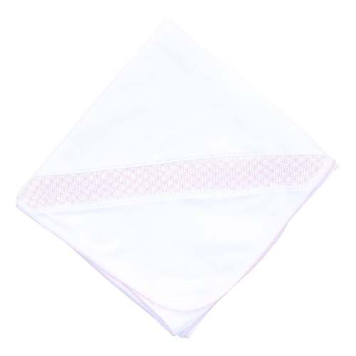 Magnolia Baby Girl Essentials Smocked Blanket with Pink Trim