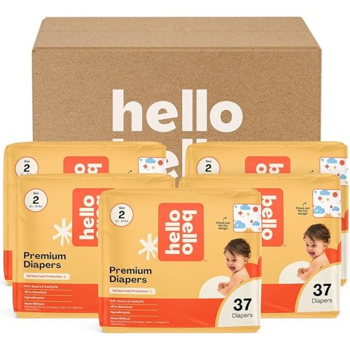 Hello Bello Diapers, Size 2 (10-16 lbs) Superstars - 120 Count Value Pack of Premium Disposable Baby Diapers, Hypoallergenic with Soft, Cloth-Like Feel