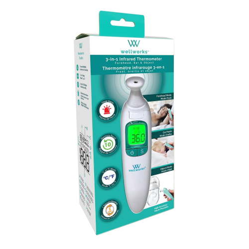 wellworks™ Infrared Ear & Forehead Thermometer, Beeping fever alarm - Walmart.ca
