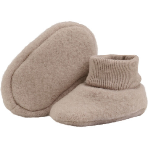 Babys Merino Wool Fleece Ribbed 2-Layer Footies, Mahogany Rose - HutteliHut | Maisonette