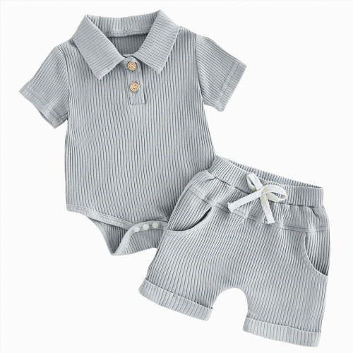 Newborn Boy Clothes Baby Boy Outfits Set Baby Boy Summer Clothes Soft Cotton Short Sleeve Top and Shorts for 0-18M