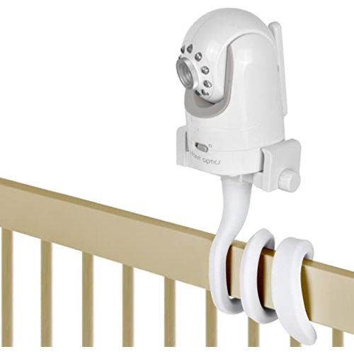 Baby Monitor Mount Camera Shelf Compatible with Infant Optics DXR 8 & DXR-8 Pro and Most Other Baby Monitors,Universal Baby Camera Holder,Attaches to Crib Cot Shelves or Furniture (White)