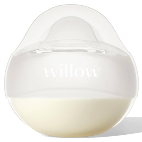 Willow - Silicone Wearable Breast Pump - Passive Suction Milk Collector - Hands Free Manual Breast Pump - Dishwasher Safe - Breastfeeding Essentials - Easy Pour Spout for Milk Storage Bags - BPA Free