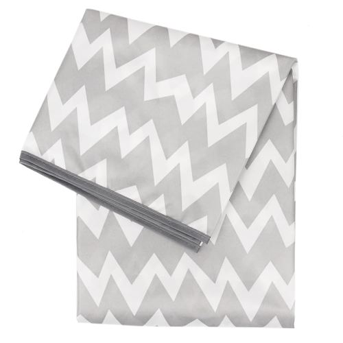 Bumkins Baby Splat Mat for Under High Chair, Babies Toddlers Eating Mess Mat, Waterproof Reusable Cloth for Arts and Crafts, Playtime Mat for Kids, Floors or Tables, Fabric 42inx42in, Gray Chevron