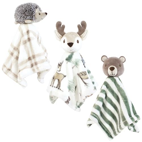 Hudson Baby Unisex Baby Animal Face Security Blanket, Forest Animals, One Size