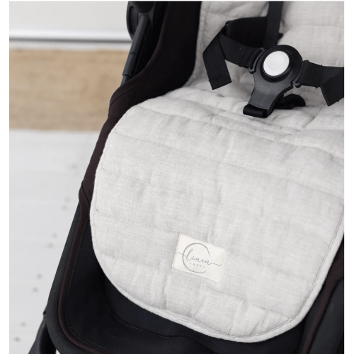Oatmeal & Gingham - Pram Liner- Stripe quilt
