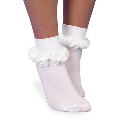 Jefferies Socks Girls Seamless Smooth Toe Sheer Ribbon Tutu Lace Turn Cuff Socks 1 Pair